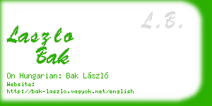 laszlo bak business card