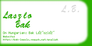 laszlo bak business card